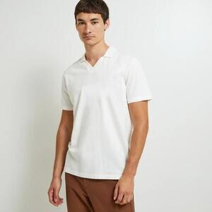 MONOPRIX Polo Men Short Sleeve Cotton Portugal made White Size Medium A000909